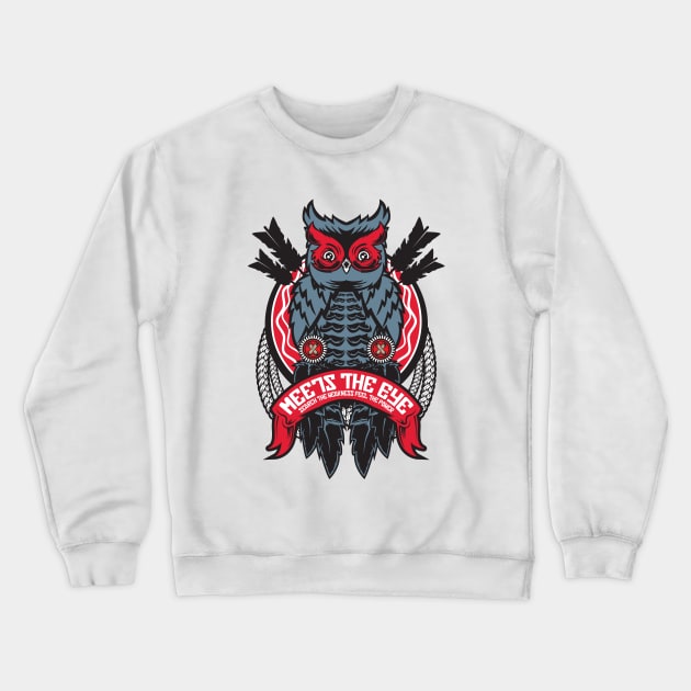 Owls - Meets The Eye Crewneck Sweatshirt by dasuki